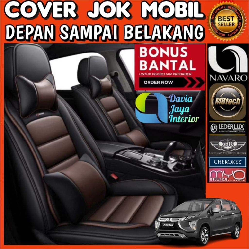 Mbtech sarung jok mobil xpander cross Sport ultimate exceed gls glx full set jok gratis bantal stir