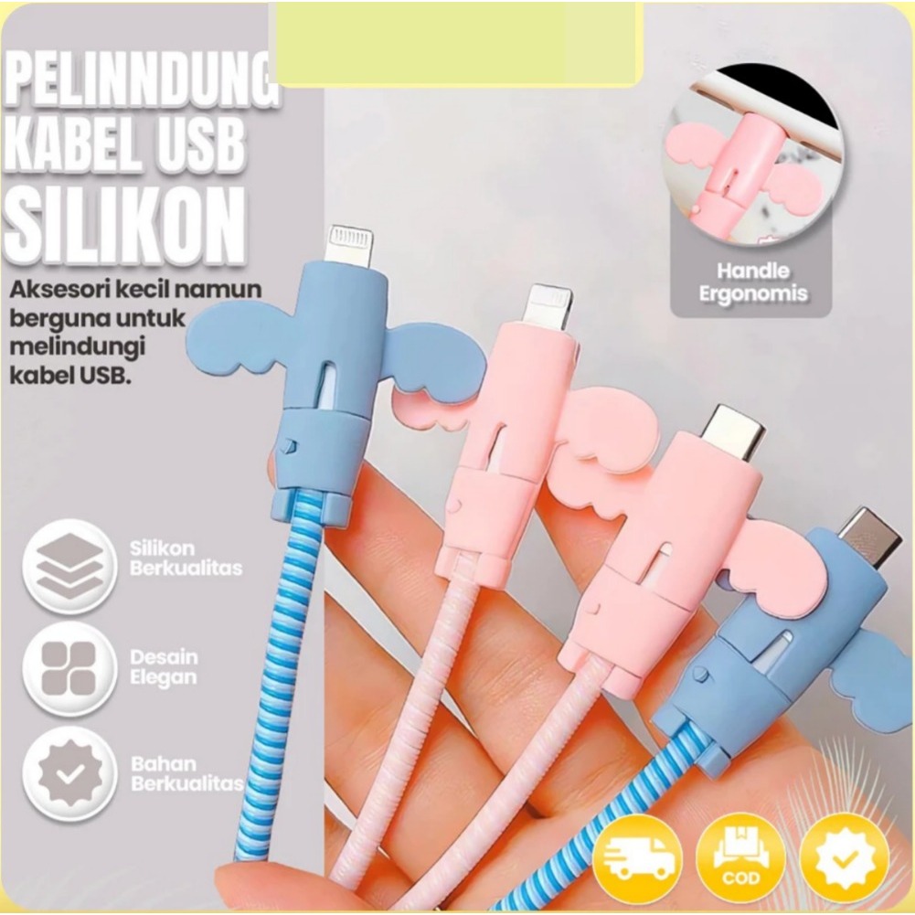 Little Angel selongsong pelindung kabel data anti pecah kabel pengisi daya siswa universal selongson