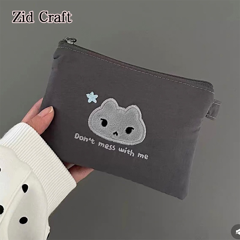 Dompet koin transparan bertema kucing yang lucu, dompet koin liontin leher