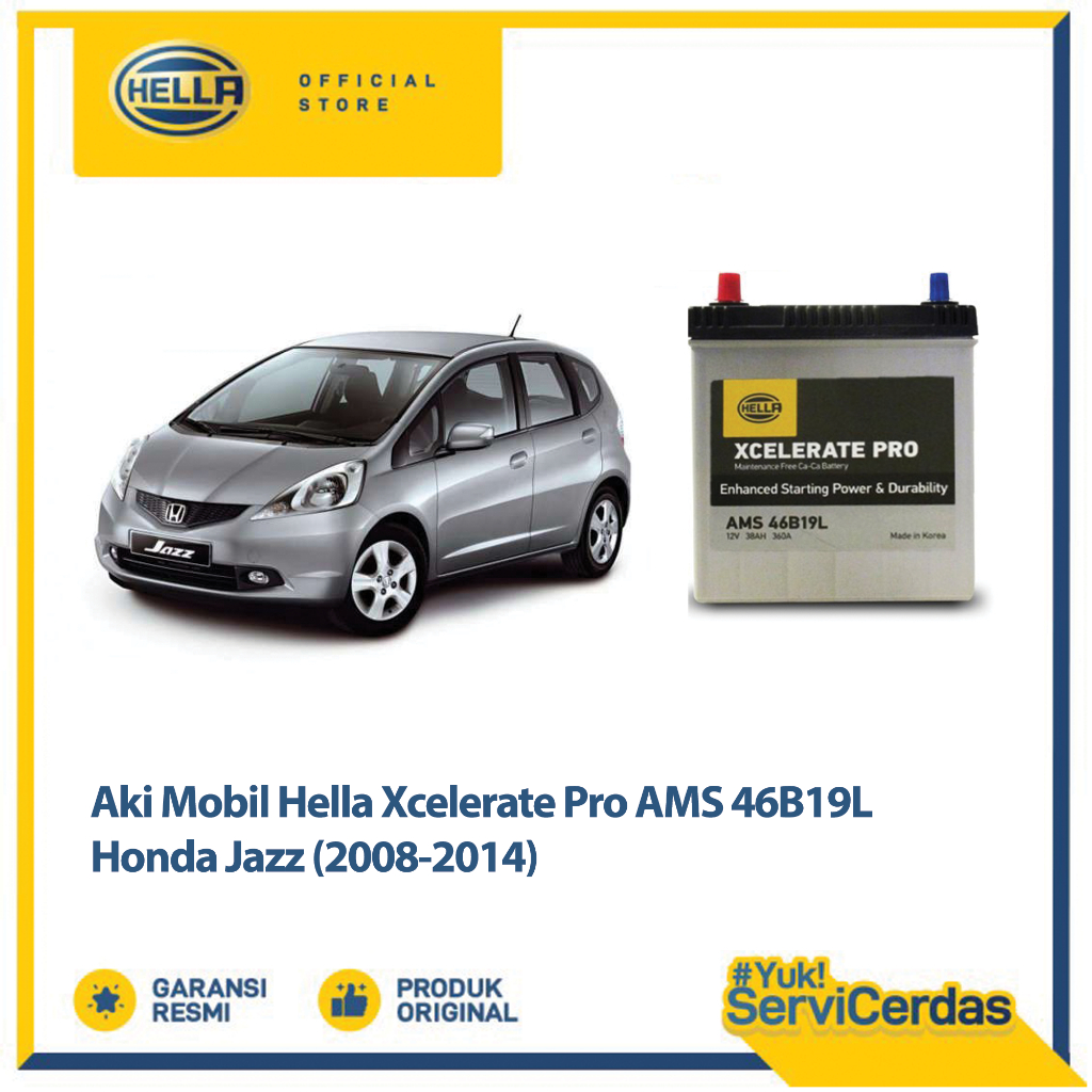 Aki Mobil Hella Honda Jazz 2008 - 2014 XCELERATE PRO AMS NS40ZL - Aki Mobil Kering