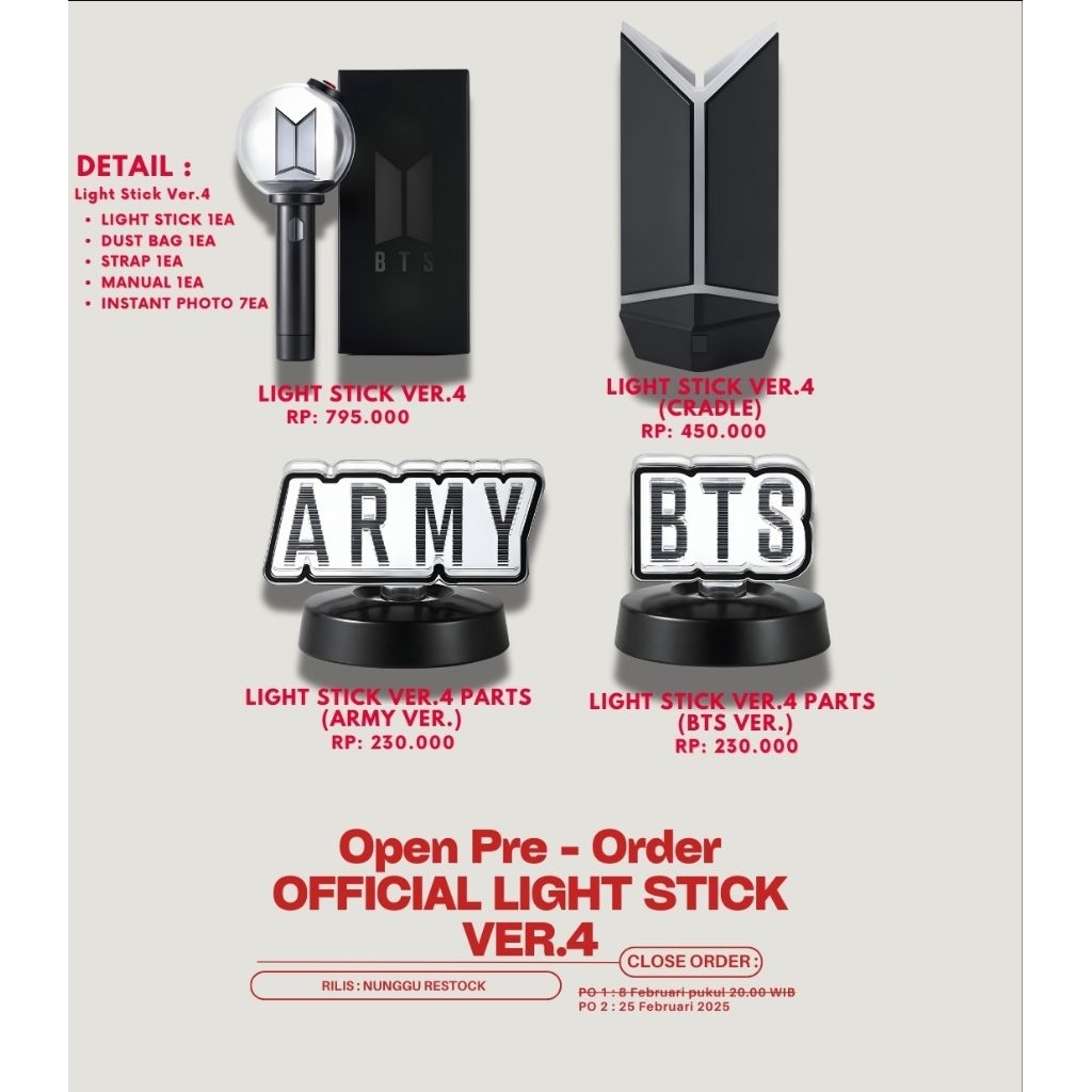 [PO2] BTS LIGHTSTICK ARMYBOMB VER 4 // BTS ARMYBOMB // LIGHTSTICK BTS VER 4
