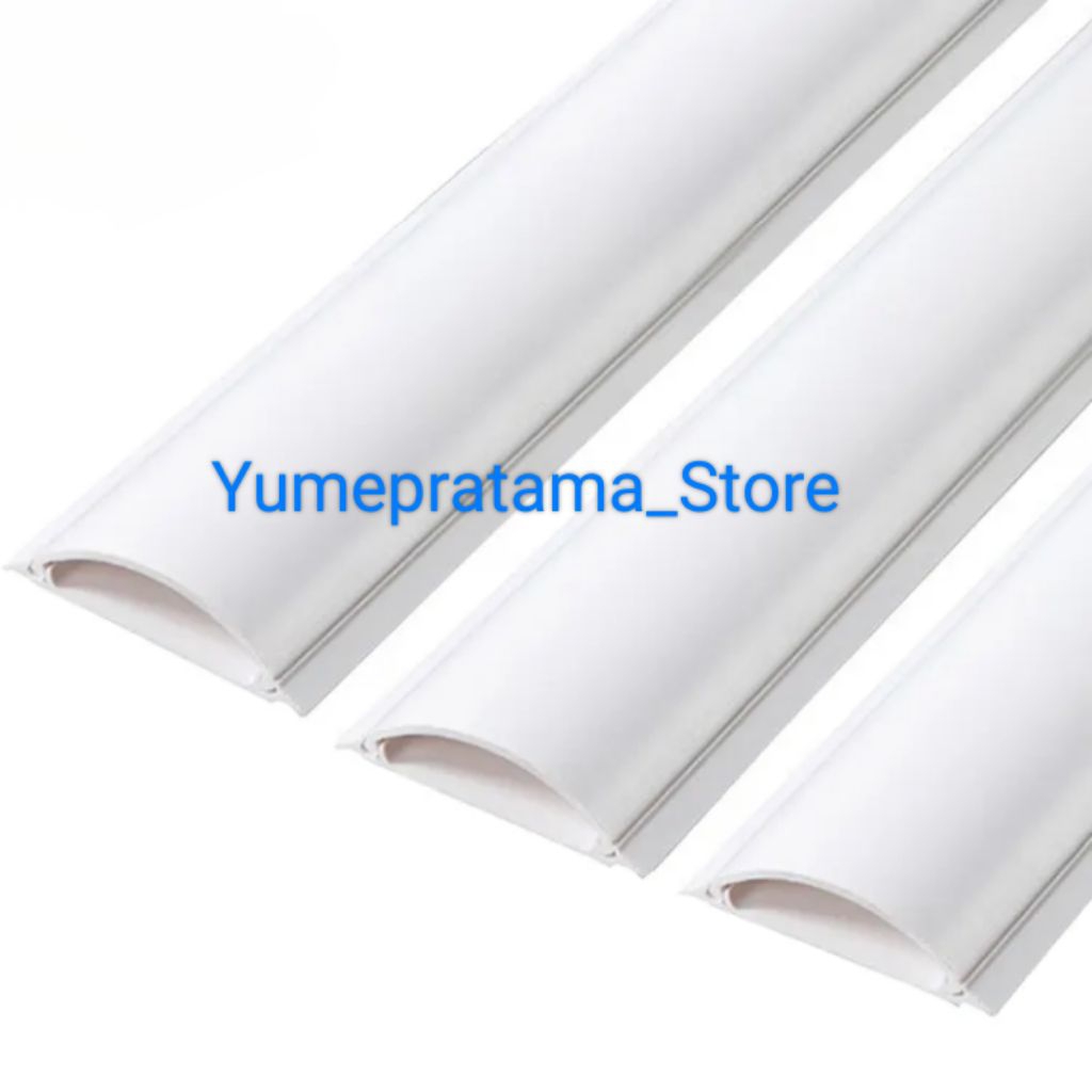 Kabel duct curva / kabel duct lantai putih ukuran 16 x 65 x 1000 mm dengan perekat