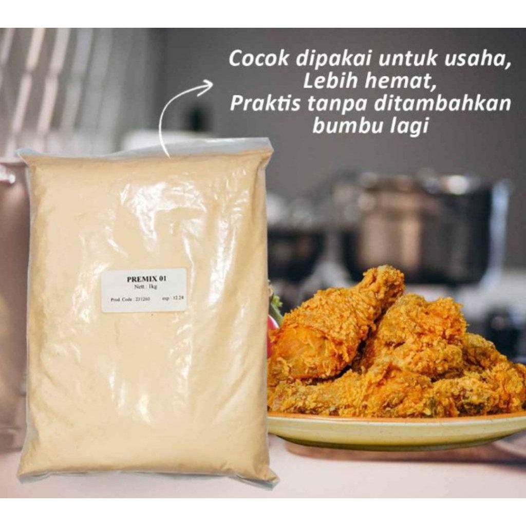 Tepung Premix Fried Chicken 1kg - Premix Berbumbu, Gurih, Aroma Khas