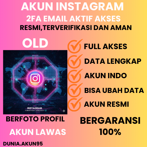 AKUN INSTAGRAM TUA/OLD AKSES DATA LENGKAP AMAN LOGIN RANDOM/0 - 1K FOLL