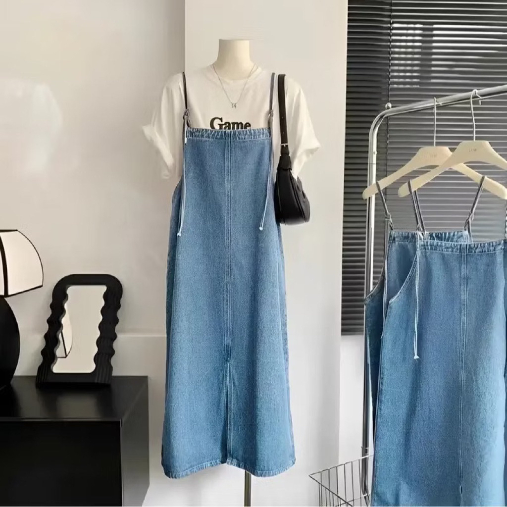 Midi Dress Overall Jeans
