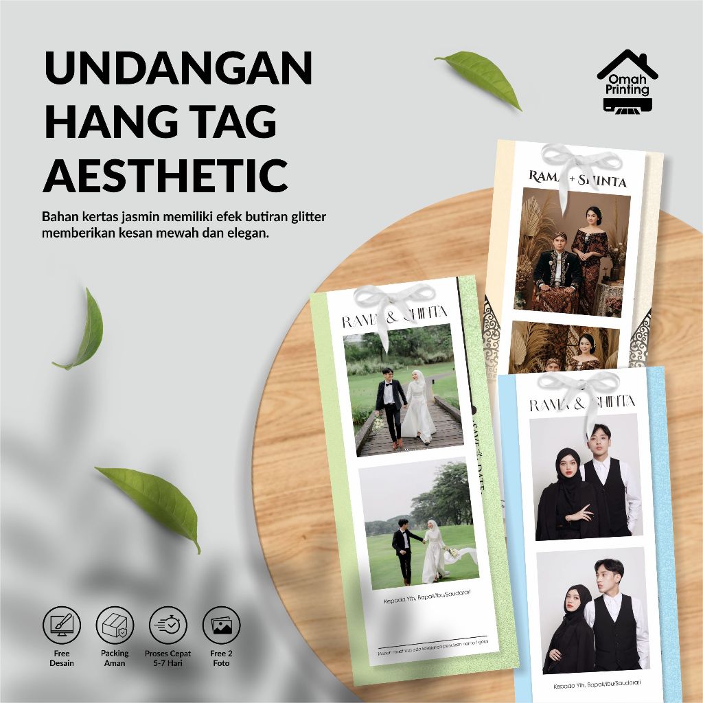 Undangan Pernikahan Hangtag / Undangan Pernikahan Aesthethic / Undangan Nikah Murah dengan tali