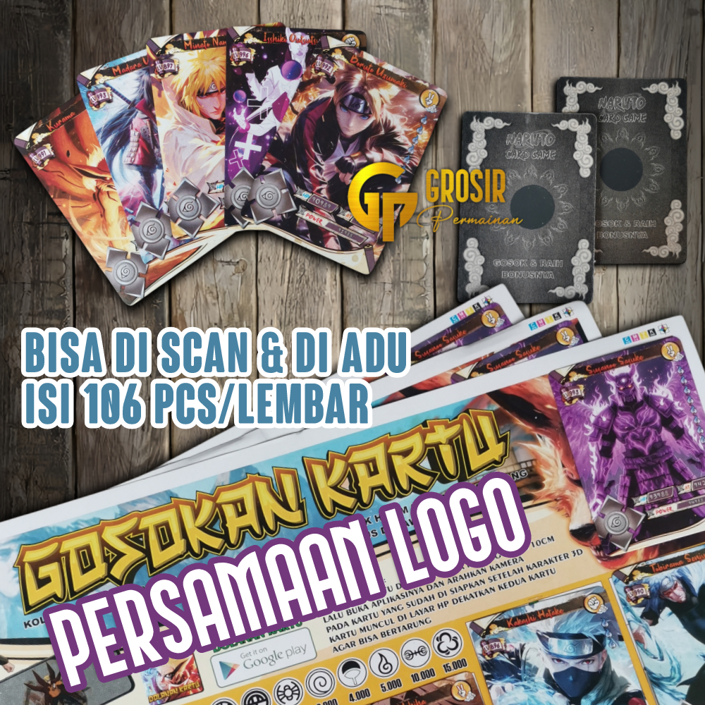 Kartu Duel Dan Persamaan Naruto X Boruto Scan aplikasi Isi 106 Pcs 1 Lembar Mainan Koleksi Dan Adu K