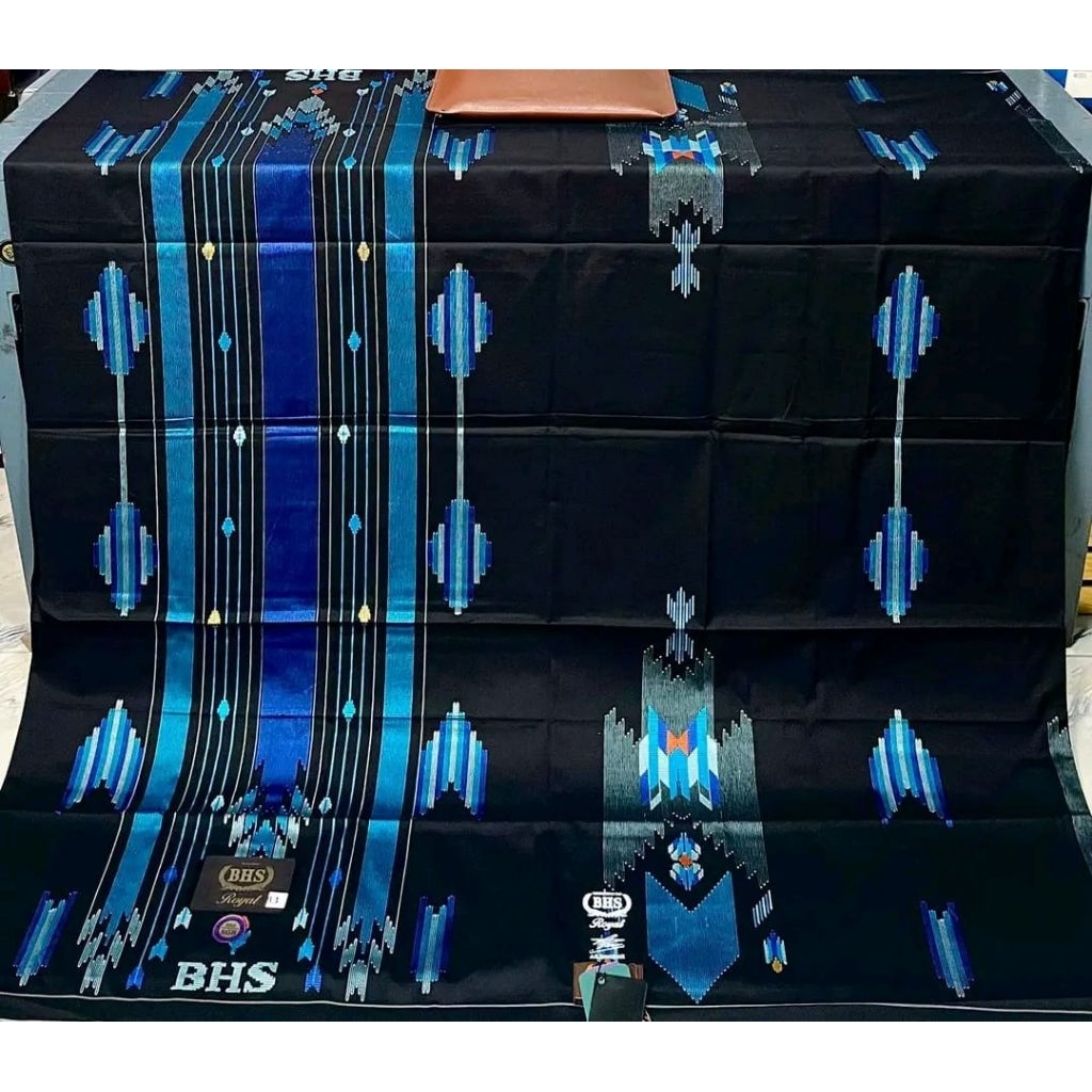 SARUNG BHS BIRU PREMIUM BAHAN SUTERA