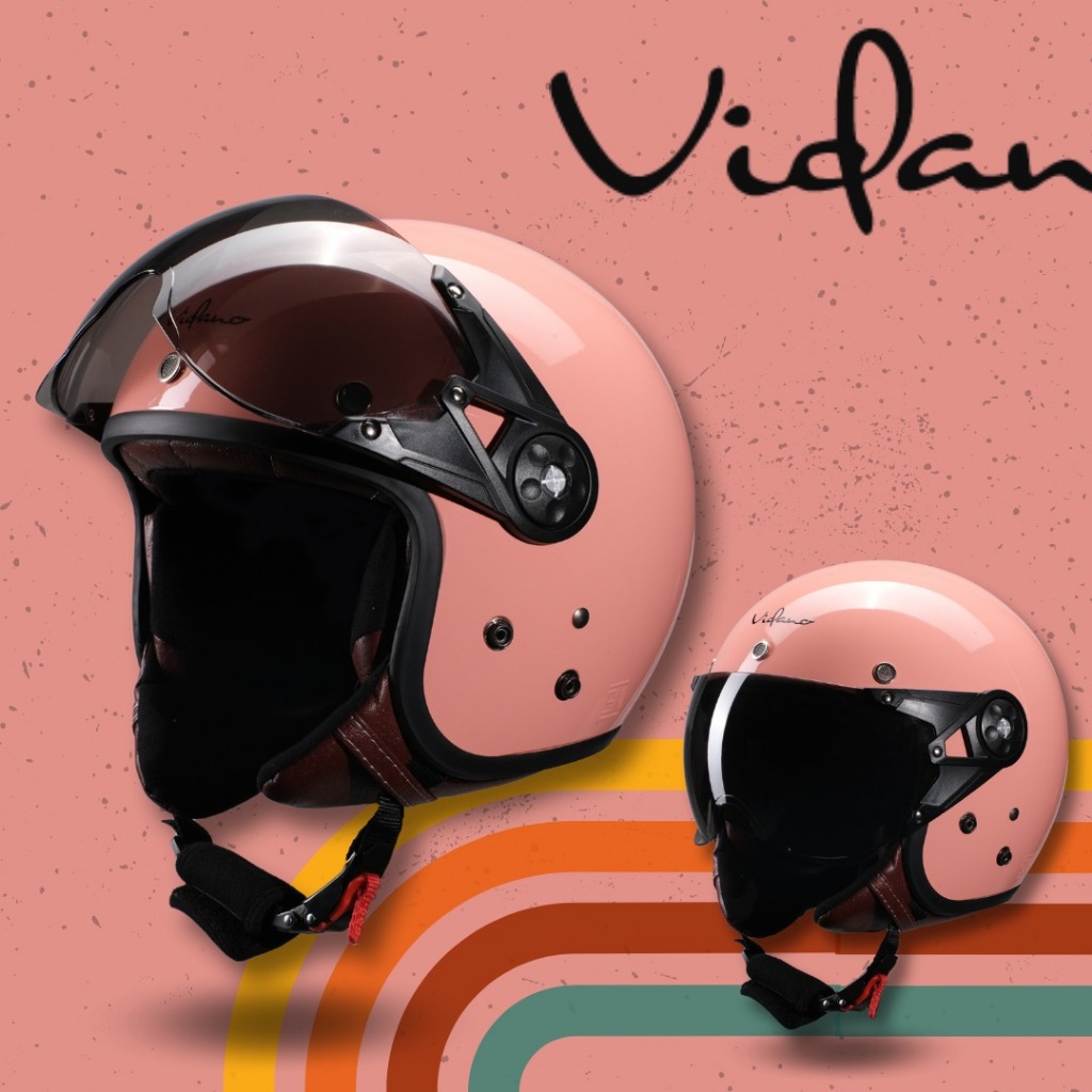 Helm Dewasa SNI Retro Bogo Vidano Unisex Cewe Cowo Perempuan Wanita Hijab + Kaca Pilot