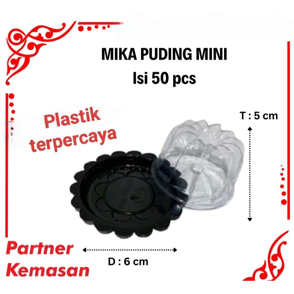 Mika puding mini +ttp+sdk Isi 50set mika puding tray puding mini