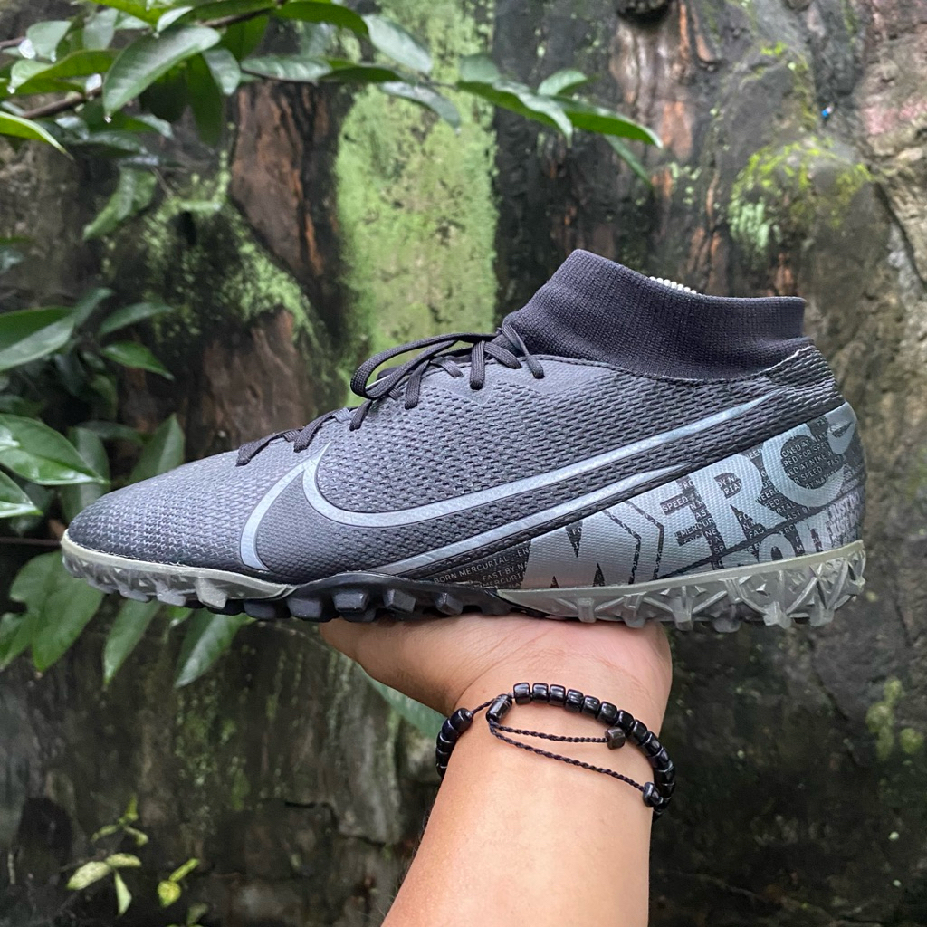 Nike Mercurial Superfly 7 Academy TF 'Black Cool Grey' Size 41 (26cm) Sepatu Bola / Mini Soccer
