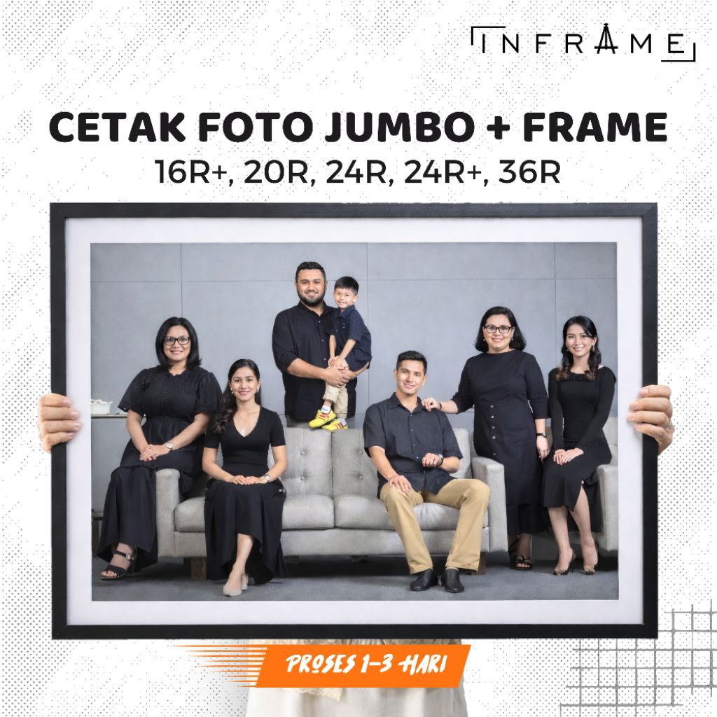 [ JUMBO SIZE ] INFRAME - CETAK FOTO + BINGKAI MINIMALIS FRAME BLOK 16R+ 20R 24R 24R+ 36R
