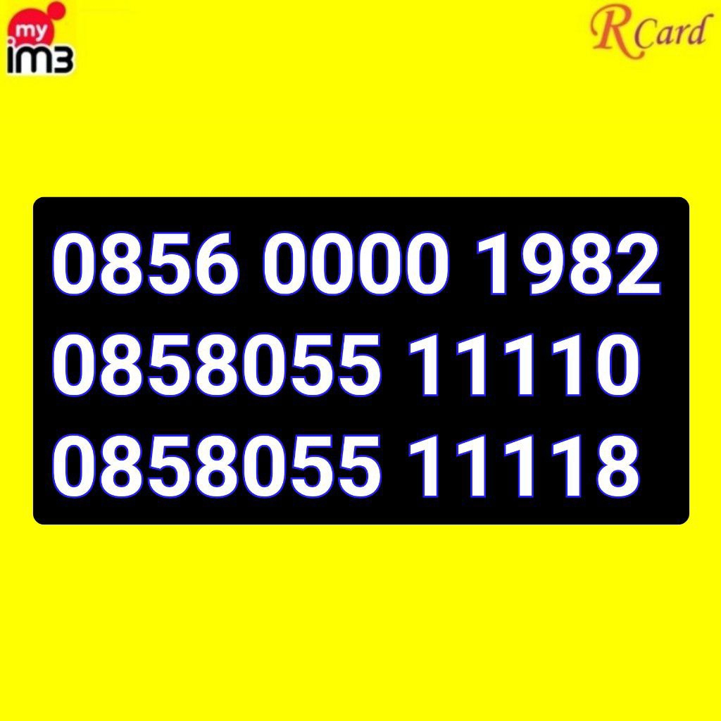 Perdana Nomor Cantik Indosat im3 Empat Varian Kwartet Tahun 8055 1111 0000 1982