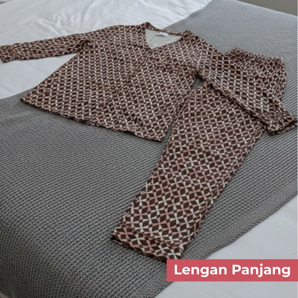 Baju Tidur Wanita Premium Setelan Piyama Adem Lembut – Piyama Lengan Panjang – Piyama Motif Kekinian