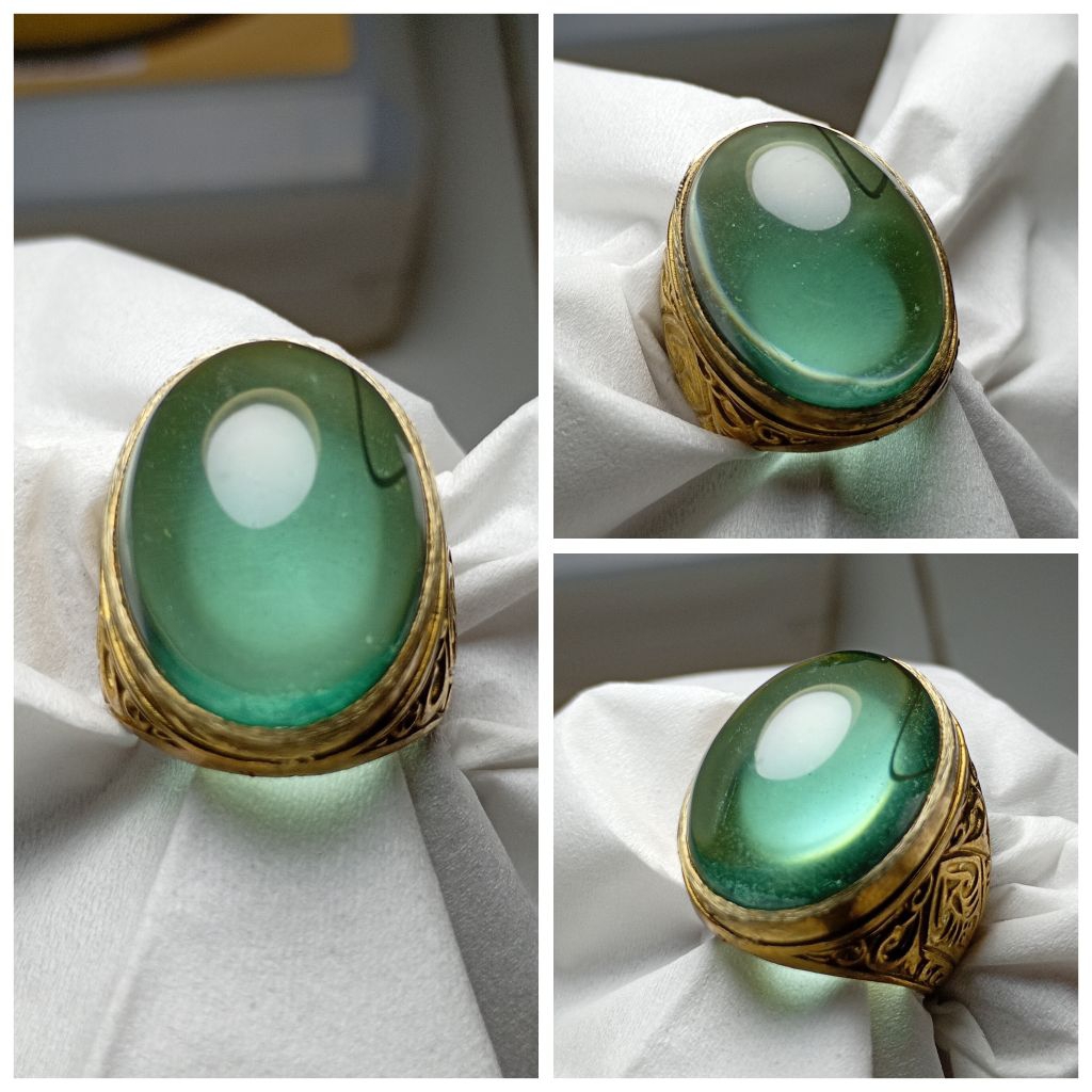 Batu cincin natural kinyang daun serat rambut dalam batu Vv10