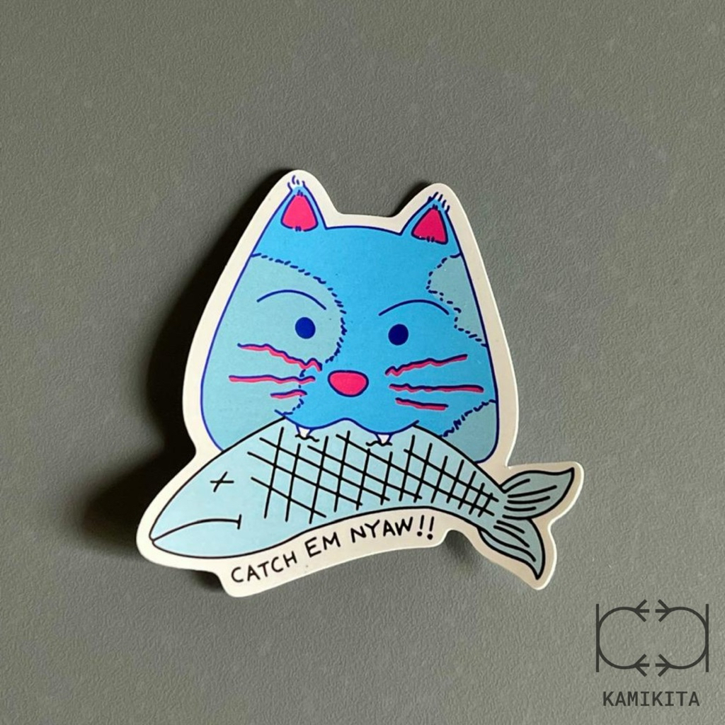 Stiker Kucing lapar (Mr. Overeater) - Vinyl Waterproof