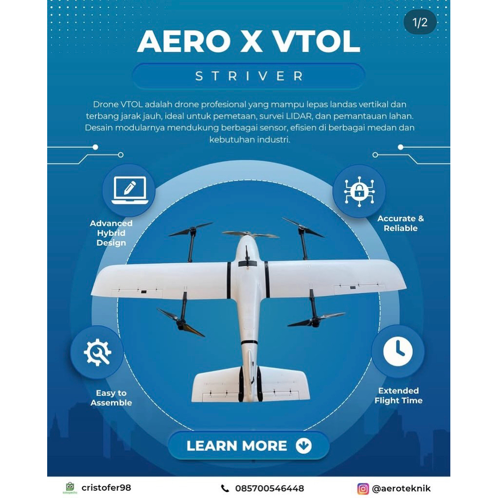 STRIVER mini VTOL UAV mapping drone pemetaan