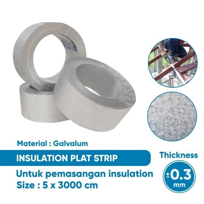 Metal Strip Insulasi / Platstrip | Aksesoris Pengikat Peredam Atap Rumah | Bahan Tebal