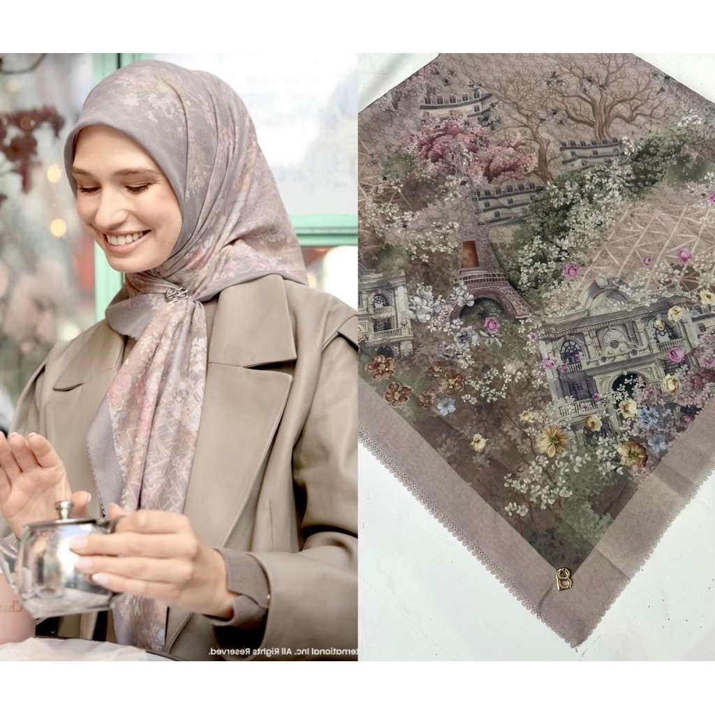 Hijab Buttonscarves Parisian 3 Hijab Motif Terbaru Buttonscarves Motif Parisian 3