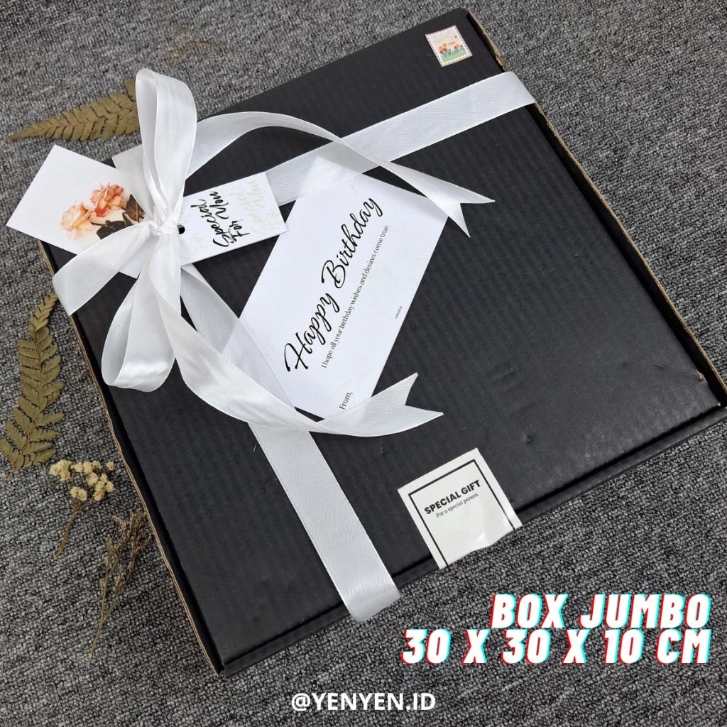 Hampers Gift Box Paket Kotak Kado Jumbo Hitam Premium Aestetik Box Ulang Tahun Packing Kardua