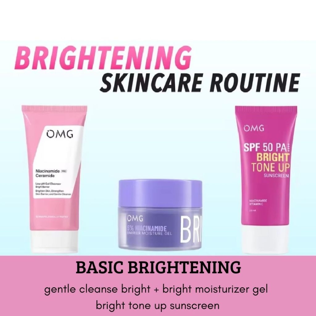 OMG Skincare 1 Paket Lengkap Skincare Routine Basic Brightening Acne & Oil Control
