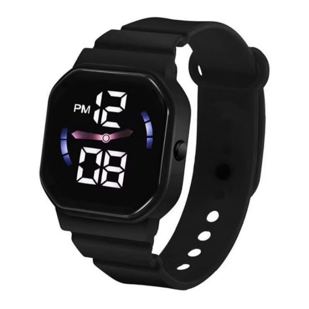 Jam Tangan Kotak LED Terbaru Digital Pria Wanita Rubber Electric Fashion Couple Anak Remaja Premium