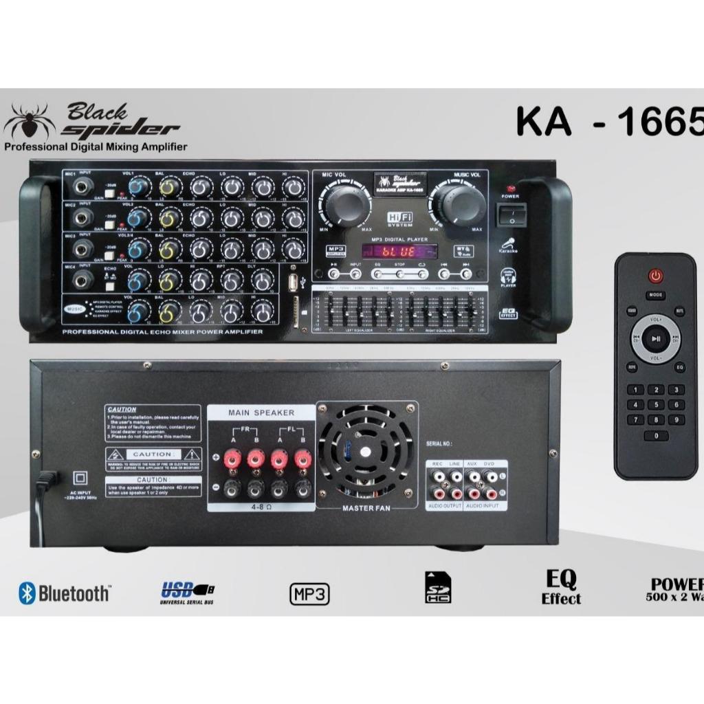 POWER AMPLI MIXER AMPLIFIER BLACK SPIDER KA1665 KA 1665 KA-1665 ORIGINAL USB MP3 BLUETOOTH EQUALIZER