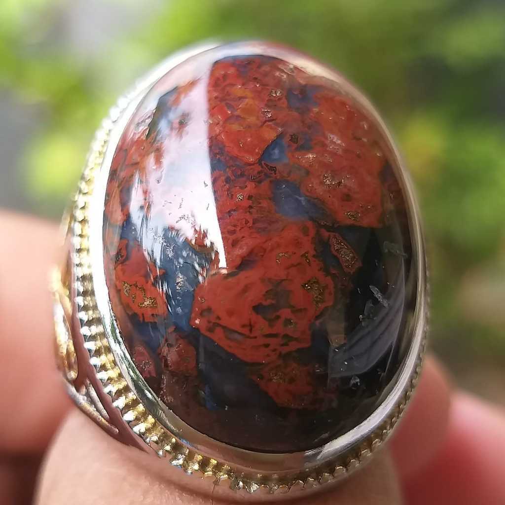 Batu Akik Pancawarna Asli Motif Kembang Mulus Kinclong Istimewa Natural 100% Asli Alam