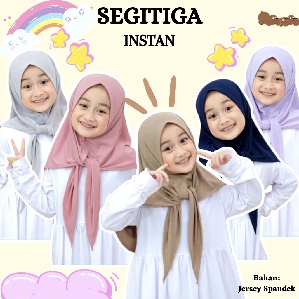 JILBAB Segitiga Instan bayi anak 0-6 Tahun