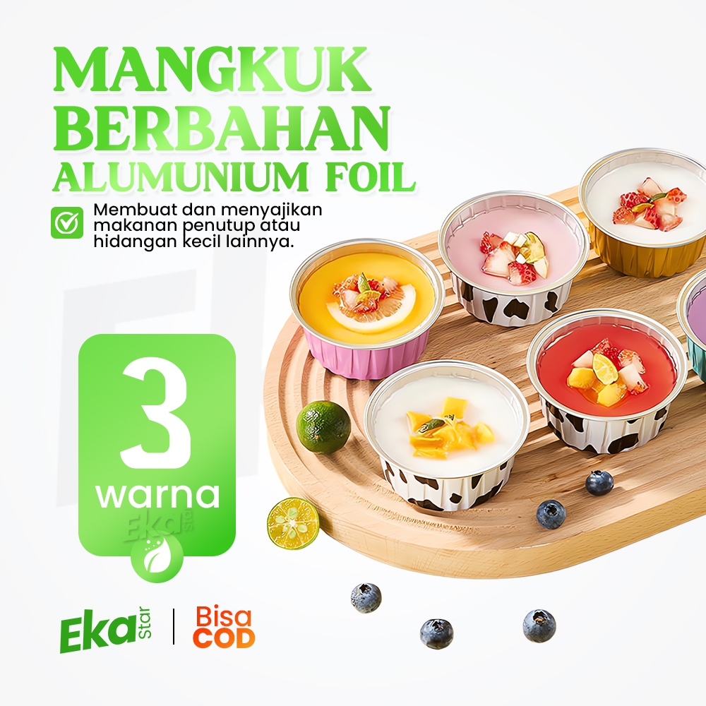 Cetakan Puding Aluminium Foil Mangkok Mini Tahan Panas Untuk Baking