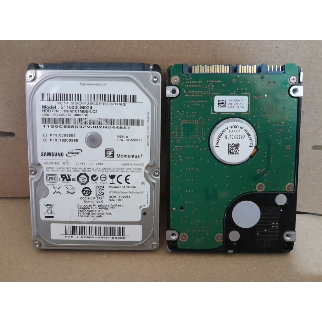 READY HDD LEPTOP 1TB MEREK SAMSUNG 2.5 INCH SENTINEL 100/100 LIKE NEWW