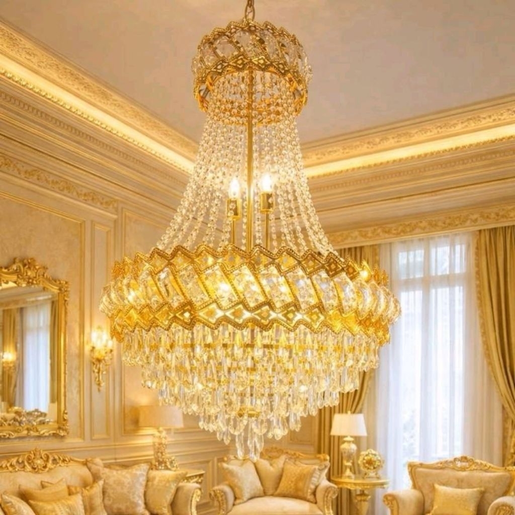 lampu gantung 5017 kristal mewah uk 40cm dan 60cm