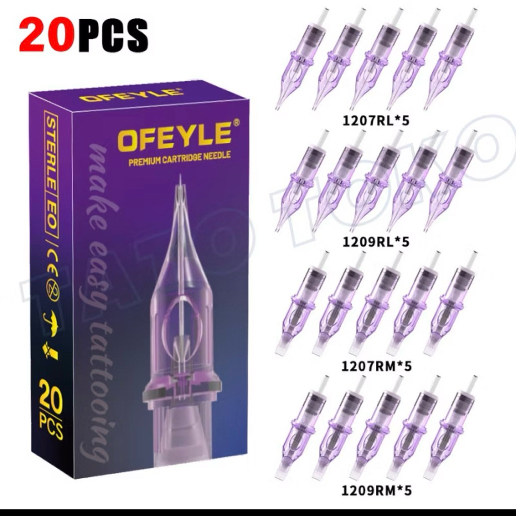 JARUM TATTOO 20PCS all-in-one 20 jarum tato paket campuran Jarum Cheyenne #12 HYB Jarum Tato full se