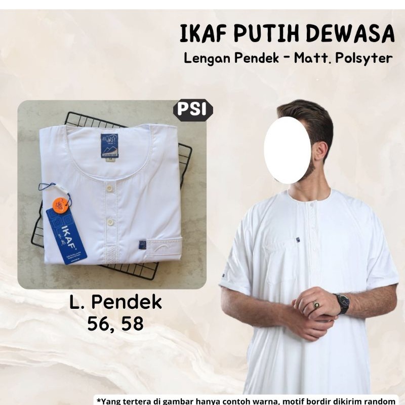 Jubah Gamis Pria Ikaf Polyester Original Import Saudi Putih Lengan Pendek