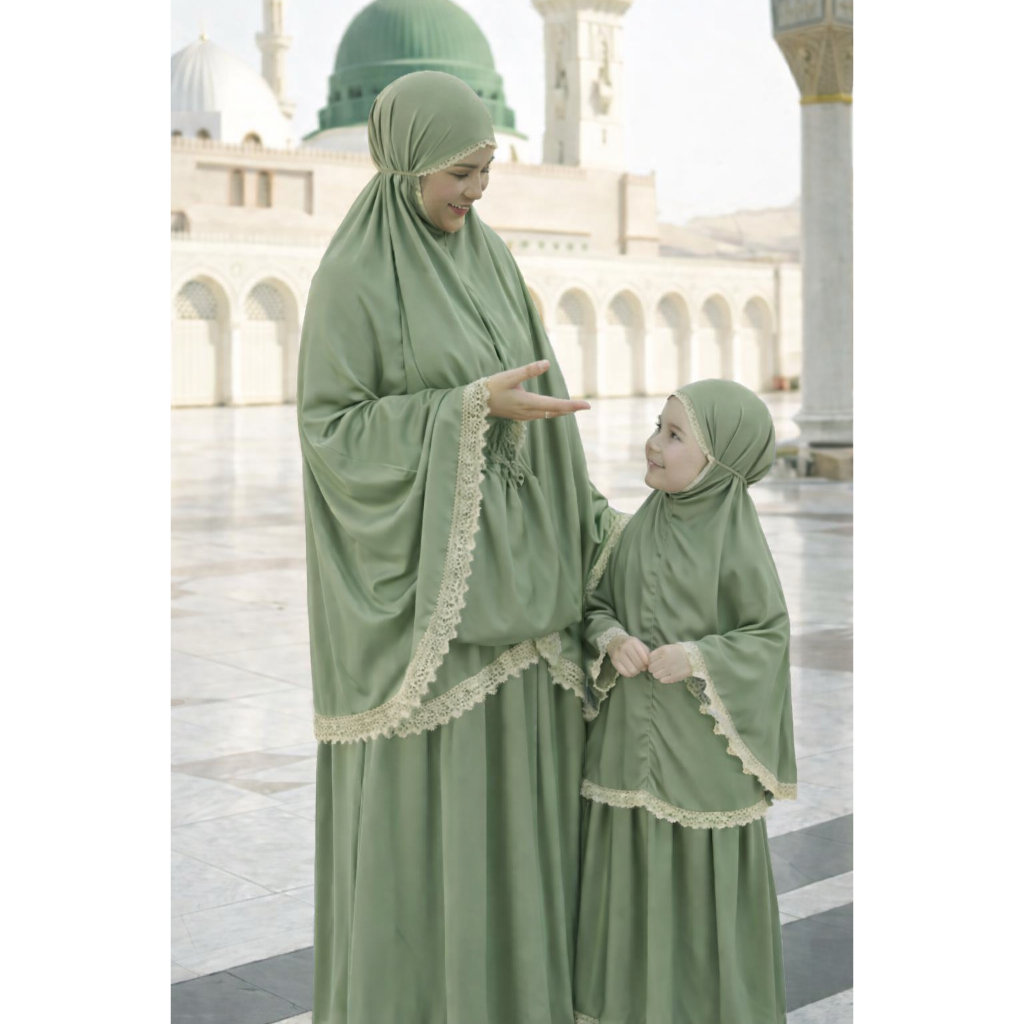 Mukena Ibu-Anak TK Satin Silk Premium Hana Series Couple