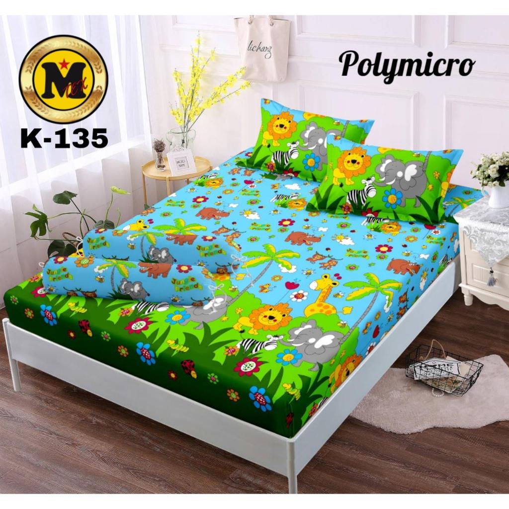 SPREI 4 BANTAL 2 GULING UK 180X200 MOTIF KARAKTER LENGKAP DENGAN VARIAN BAHAN KATUN HALUS LEMBUT