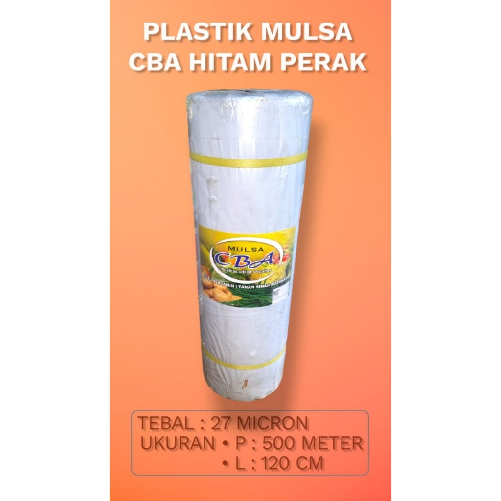 PLASTIK MULSA CBA HITAM PERAK | PANJANG 500M | LEBAR 120 | TEBAL 27 MICRON
