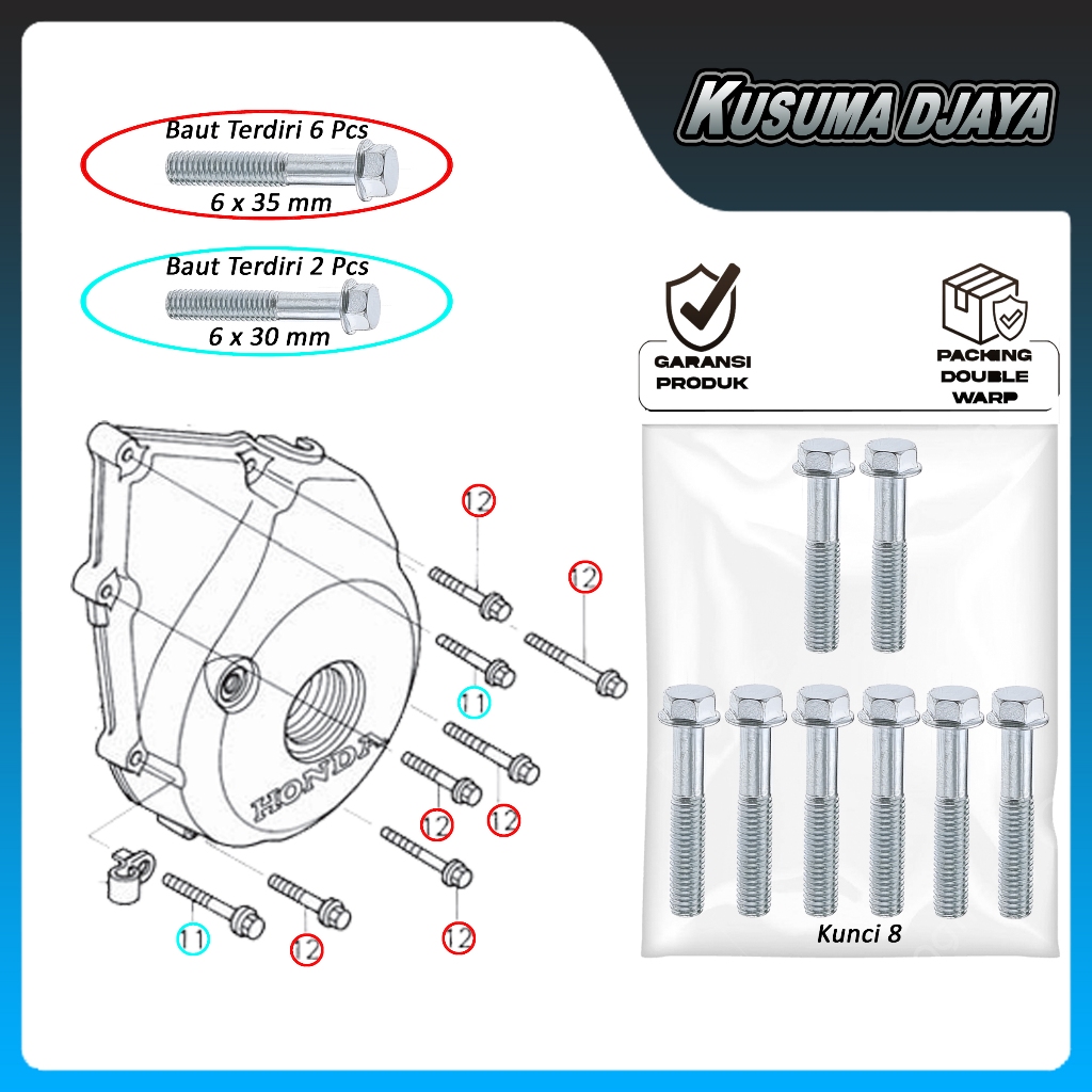 BAUD BAUT BLOK BAK KOPLING SET KARISMA SUPRA X 125 KARBU FI SATUAN