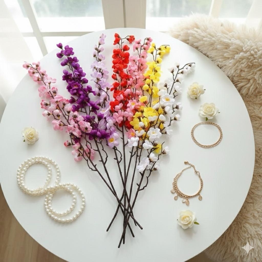 BUNGA SAKURA PERTANGKAI/ artificial / bunga hias/ bunga plastik