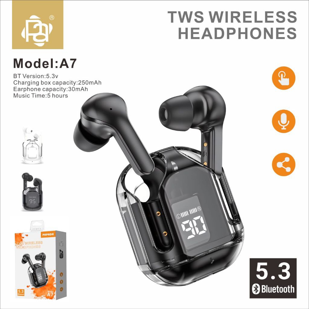 Hf / Headset / Handsfree bluetooth / Earphone Papada 5.3 Bluetooth TWS Wireless