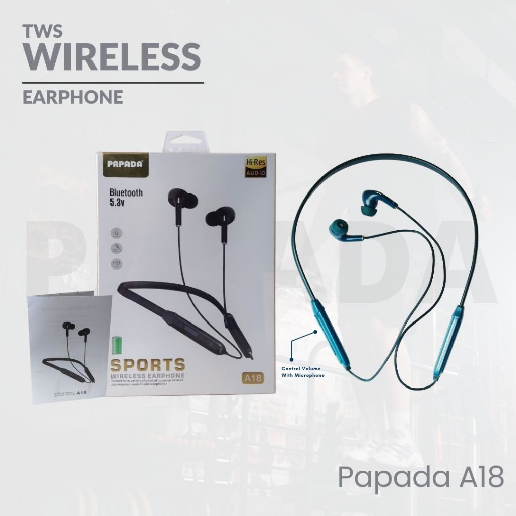 Hf / Headset / Handsfree / Bluetooth earphone sport nirkabel Papada A18