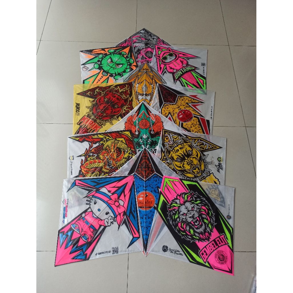 layangan tournament/koleksi warok x nstd pink mix 12pcs