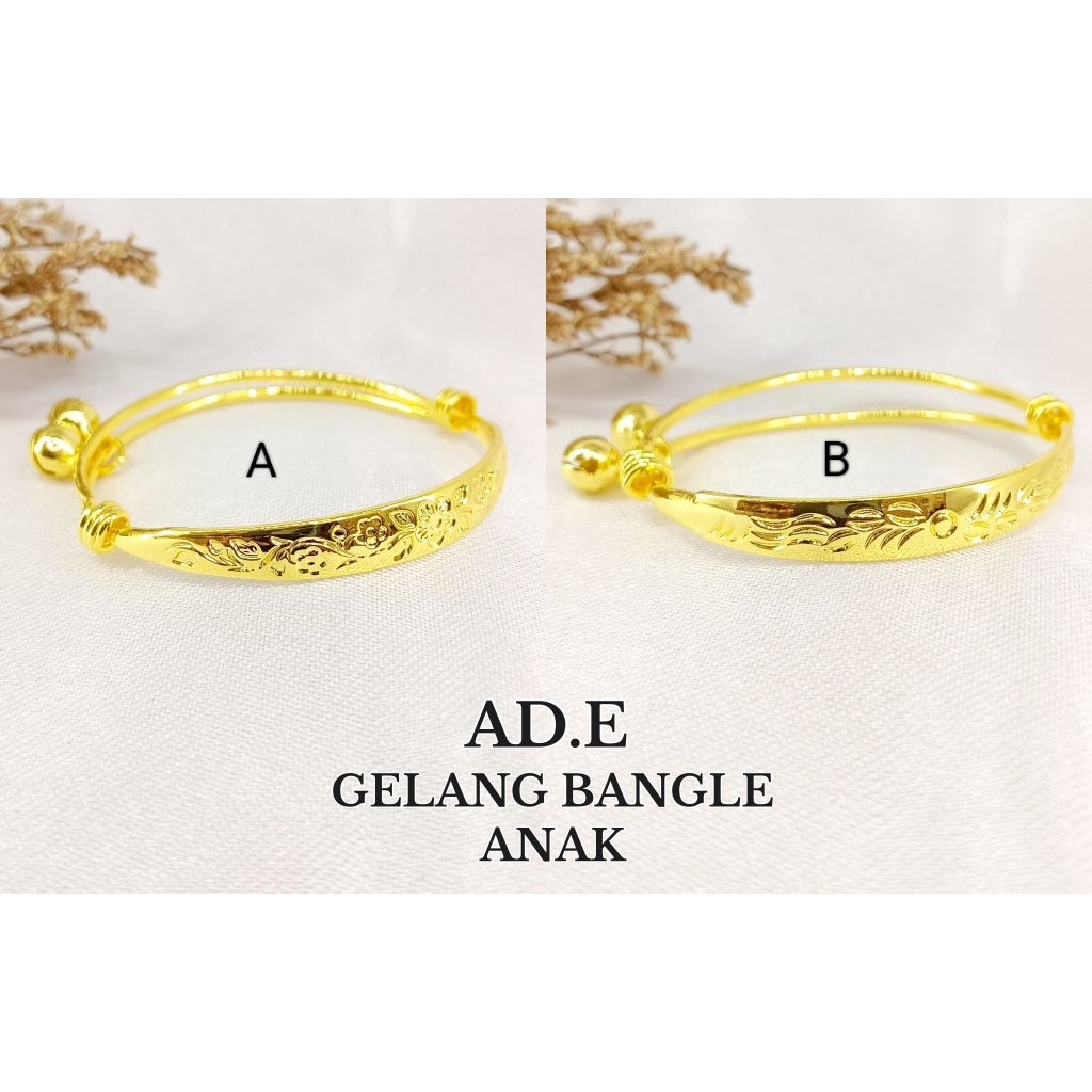 gelang bangle bayi / anak lapis emas 24 k