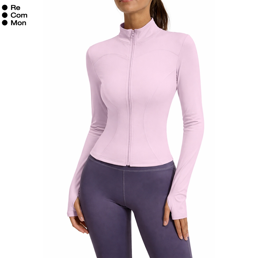 Recommon Set Baju Yoga Wanita Lengan Panjang Celana Legging Elastis Nyaman untuk Gym Pilates
