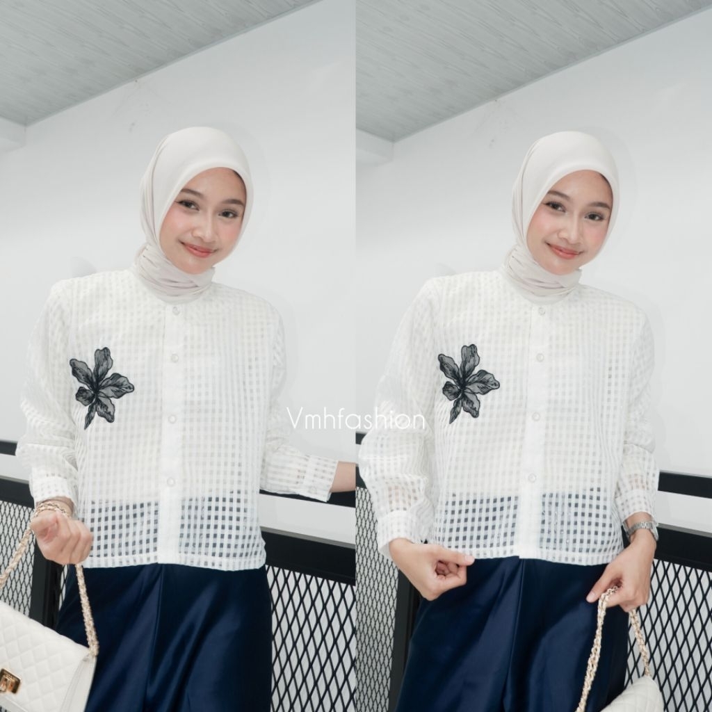 Crop Top Organza / Atasan Wanita / Kemeja wanita