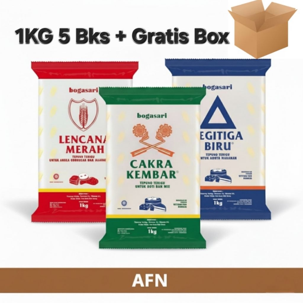 Tepung 1Kg Segitiga Biru Lencana Merah Cakra Kembar