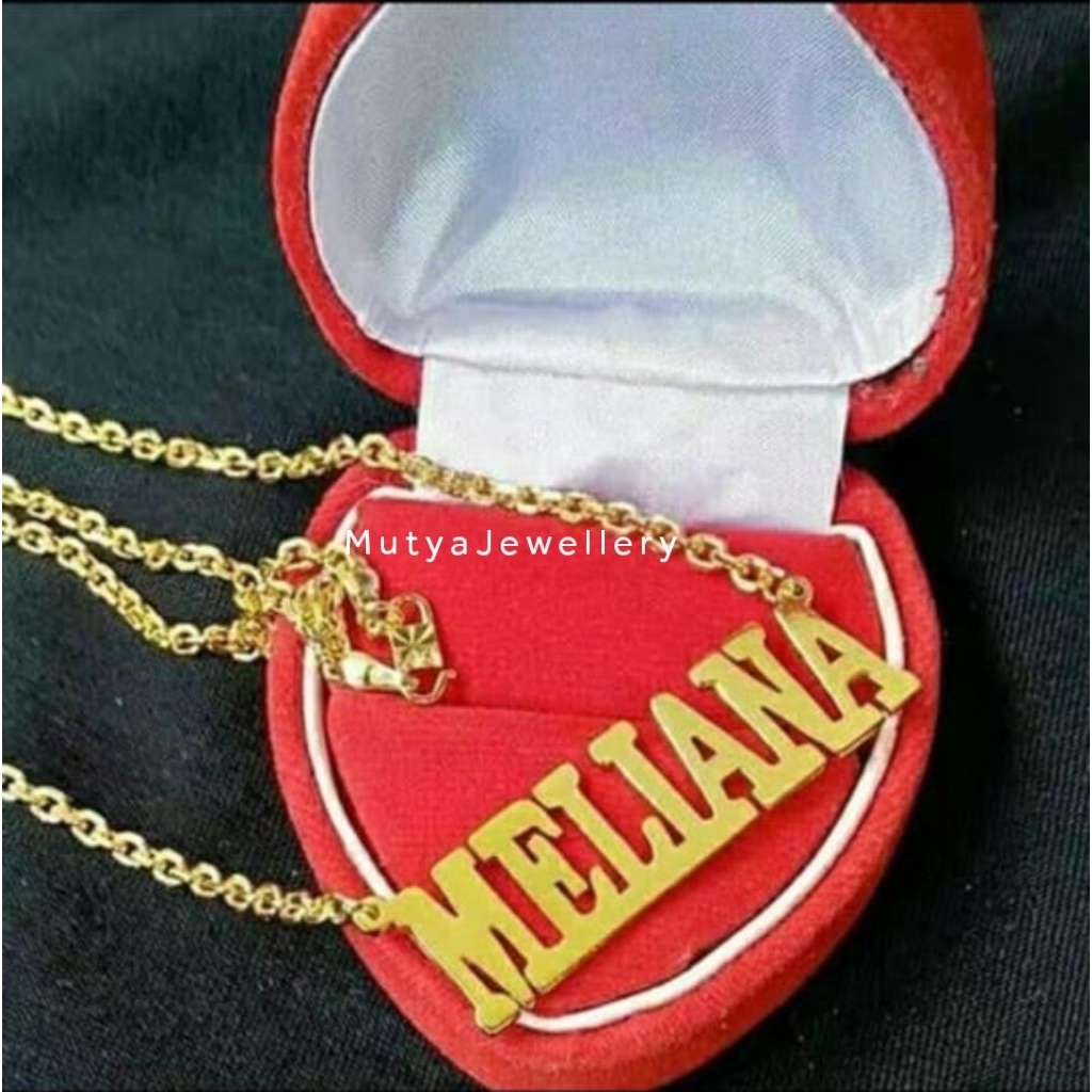 Kalung Costum Nama Sendiri Pengait S / Kalung Costum Nama Pengait S / Kalung Ukir Nama