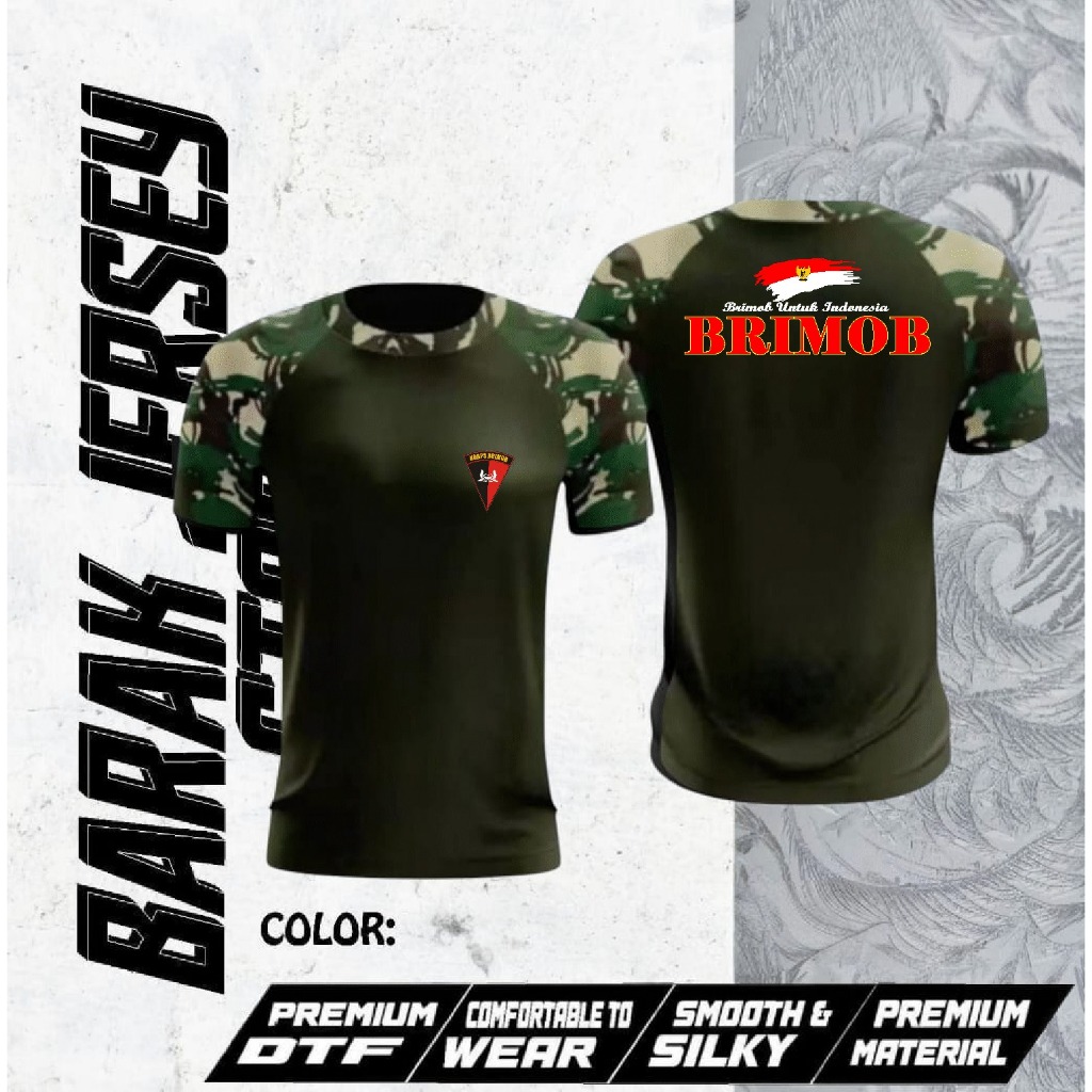 Kaos jersey regland  brimob indonesia / Kaos jersey loreng Brimob /kaos dalam jersey Brimob