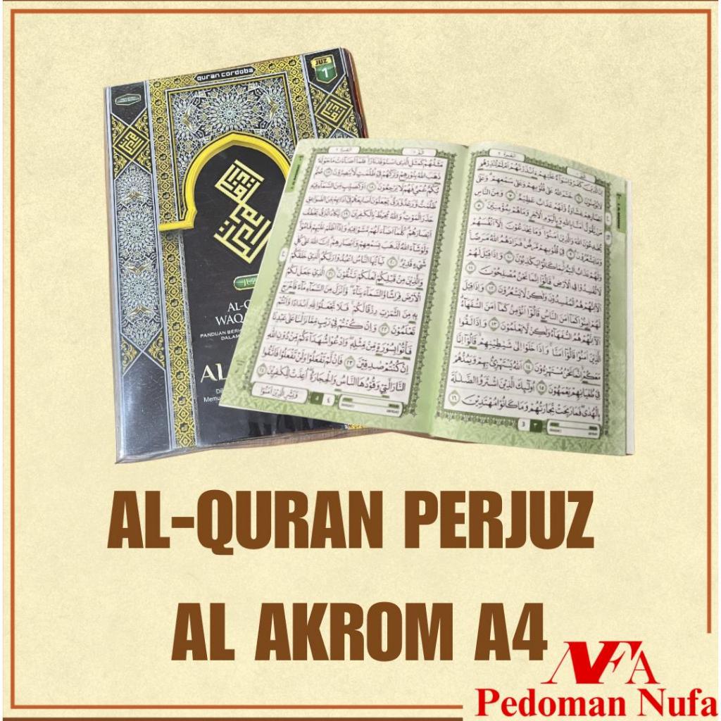 AL Quran Per Juz Besar A4 Al Akrom Cordoba Hvs Waqfu ibtida Tilawah