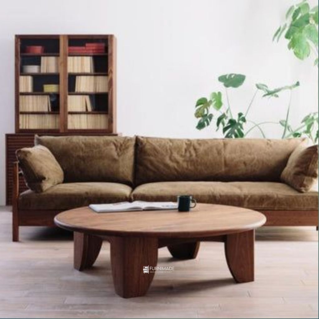 MEJA TAMU KAYU JATI BUNDAR | COFFE TABLE TOP KAYU JATI